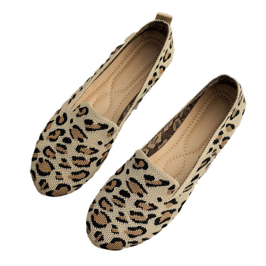 Damen Slip-On Ballerinas aus atmungsaktivem Strickmaterial mit rutschfester Sohle EB