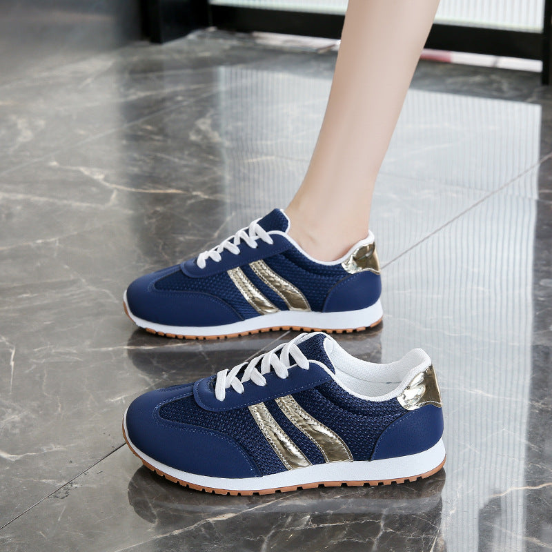 Damen Sportliche Sneakers mit modischen Metallic-Akzenten EB