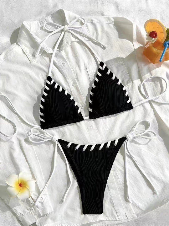 Damen Bikini-Set mit elegantem Rüschendesign und verstellbaren Trägern EB