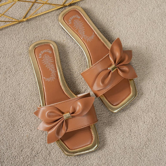 Damen Badesandalen mit eleganter Schleifenapplikation EB