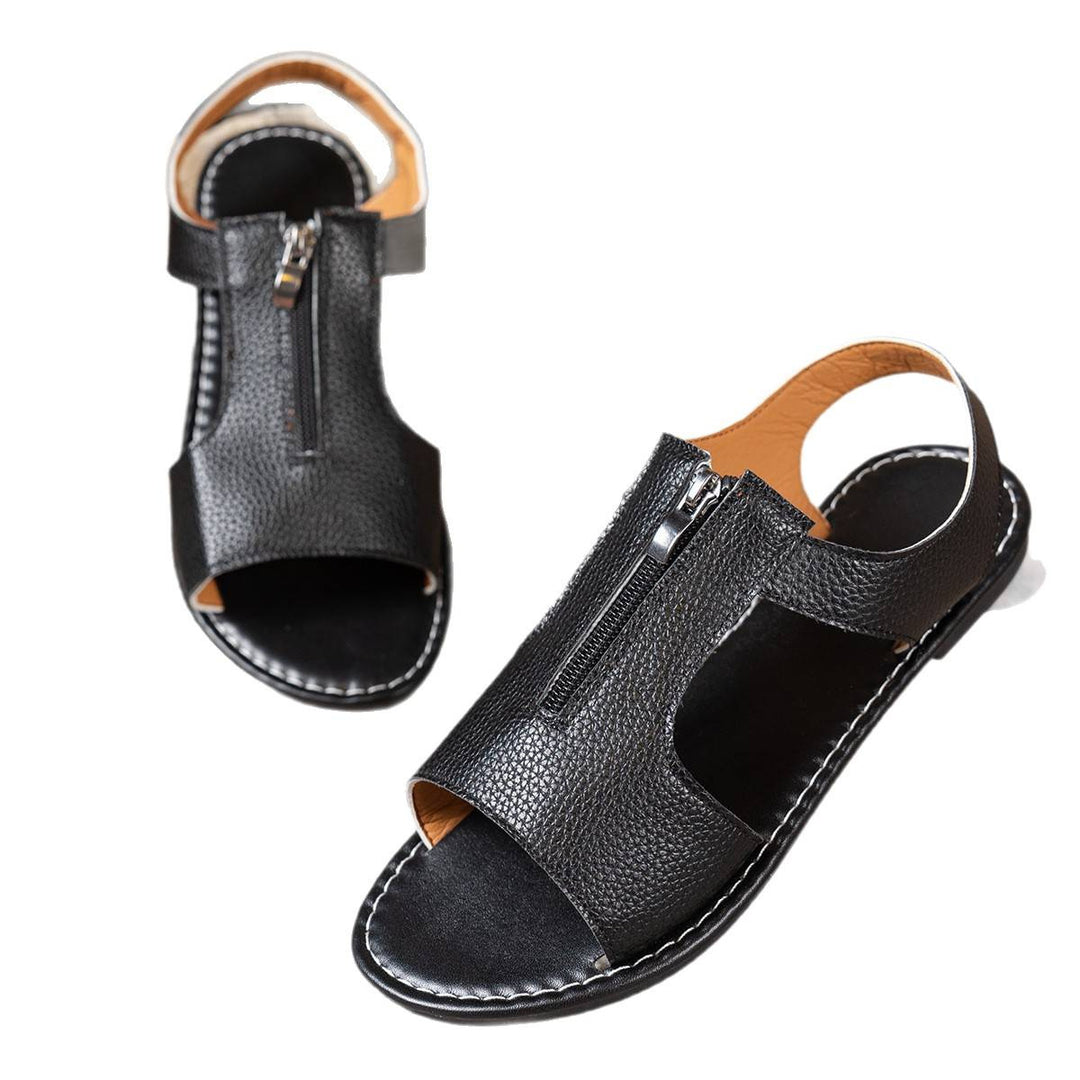 Damen Sandalen mit Reißverschluss und komfortablem Fußbett EB