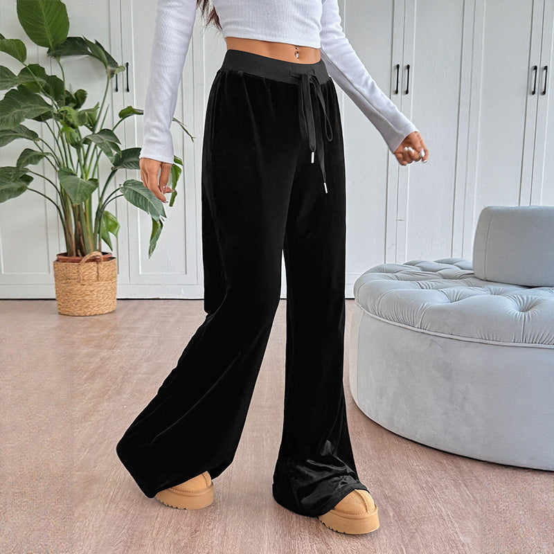 Damen Elegante und bequeme Velour Hosen EB