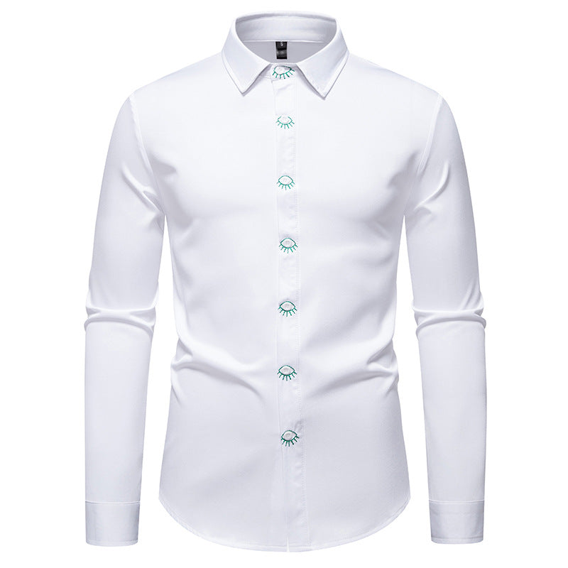 Herren Elegantes Langarmhemd mit kreativen Details EB