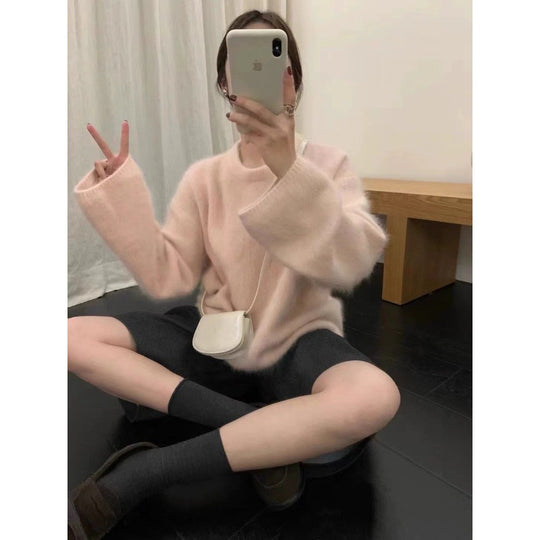 Damen kuscheliger Pullover mit Boxy-Schnitt EB