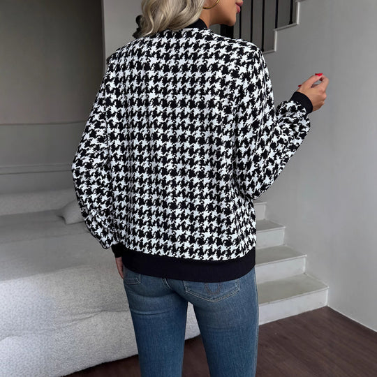 Damen Urbaner Karomuster Bomberjacke EB