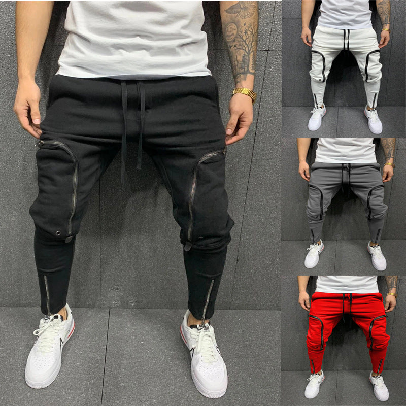 Herren modische Jogginghose mit einzigartigen Reißverschlussdetails EB