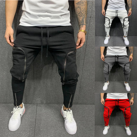Herren modische Jogginghose mit einzigartigen Reißverschlussdetails EB