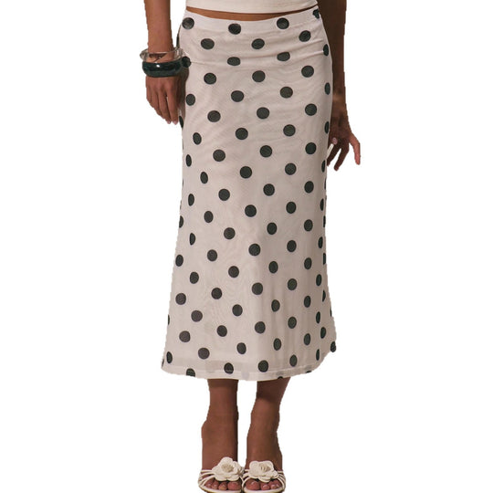 Damen Eleganter Maxirock mit Punkten EB