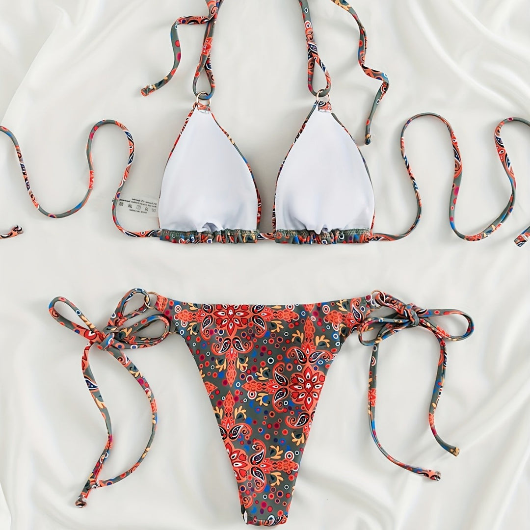Damen Bikiniset mit verstellbaren Trägern und modernen Schnürdetails EB
