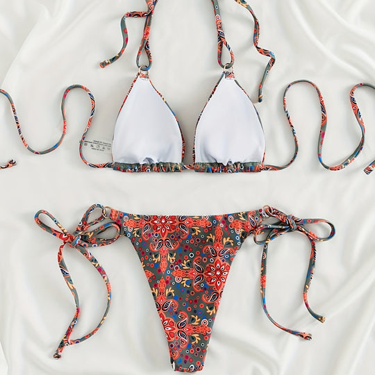 Damen Bikiniset mit verstellbaren Trägern und modernen Schnürdetails EB