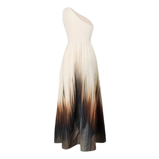 Damen Maxikleid mit asymmetrischem Schnitt und elegantem Farbverlauf EB