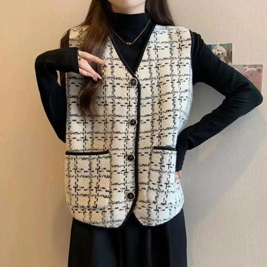 Damen modische Weste mit kontrastierenden Taschen EB