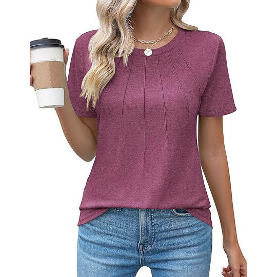 EB | Plissee-T-Shirt mit Rundhalsausschnitt