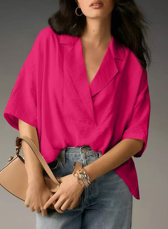 Damen elegante und luftige Bluse im Kimono-Stil EB