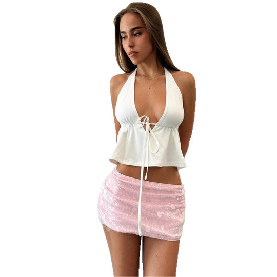 Damen trendy und fließendes Bikini-Oberteil EB