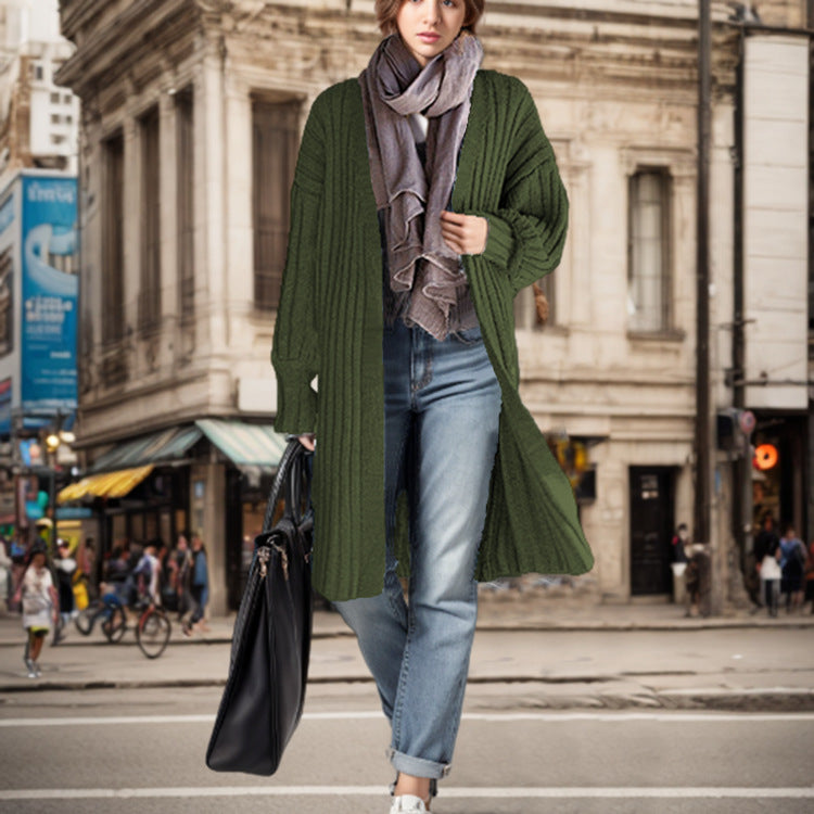 Damen Grobstrickjacke mit offenen Ärmeln und lässiger Passform EB