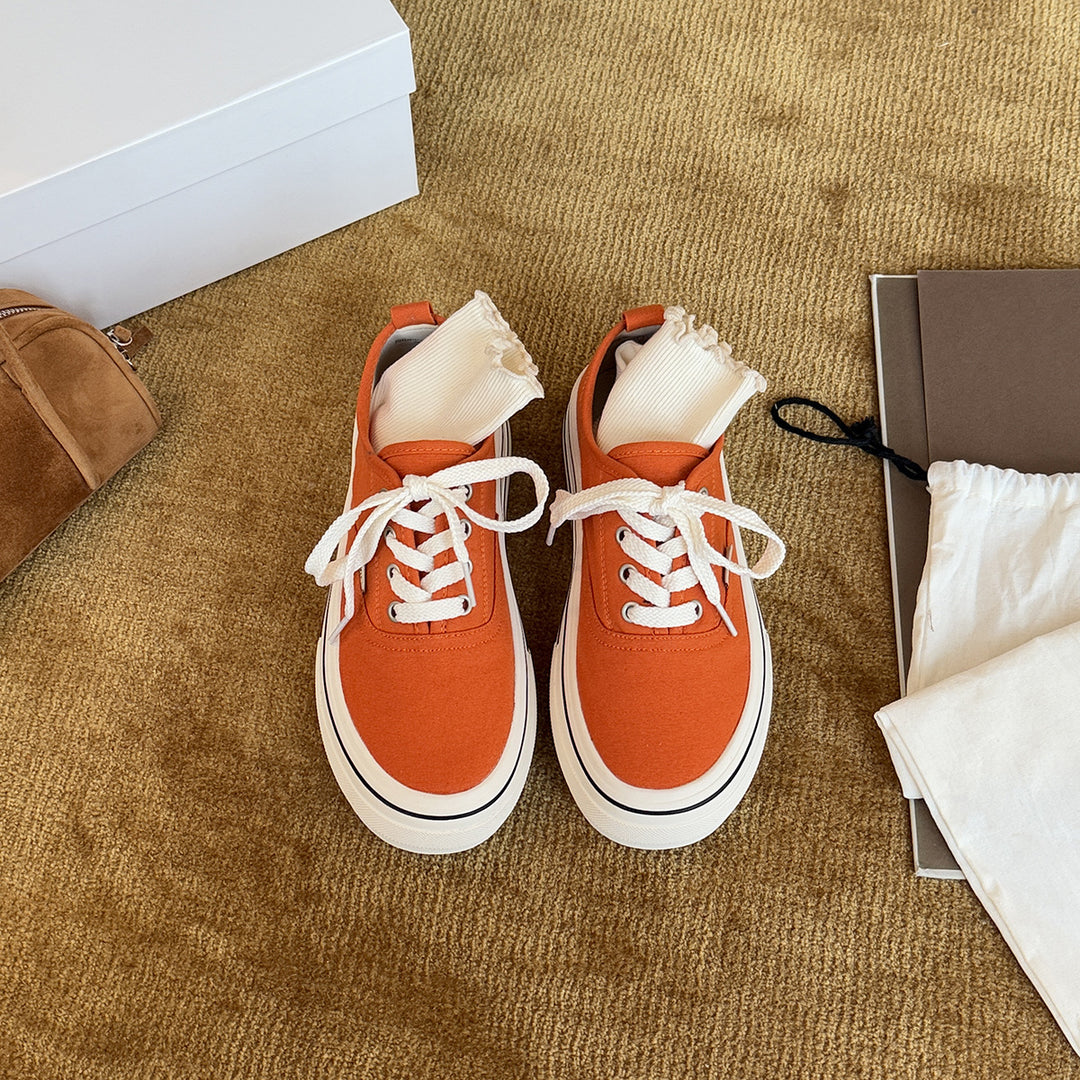 Damen Casual Sneakers im Vintage-Stil mit robustem Gummiboden und atmungsaktivem Canvas-Obermaterial EB