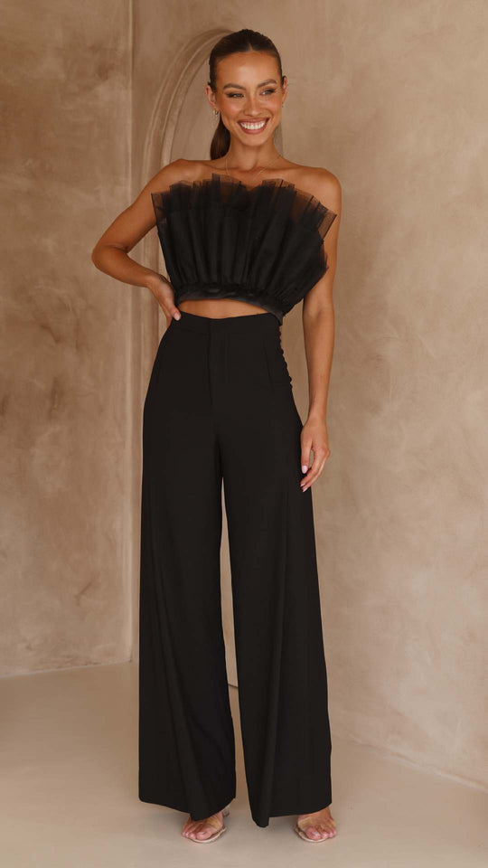 Damen cropped Oberteil mit transparenten Rüschendetails EB