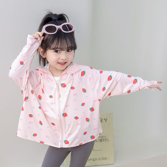 Mädchen funktionale UV-Schutzjacke mit Kapuze EB