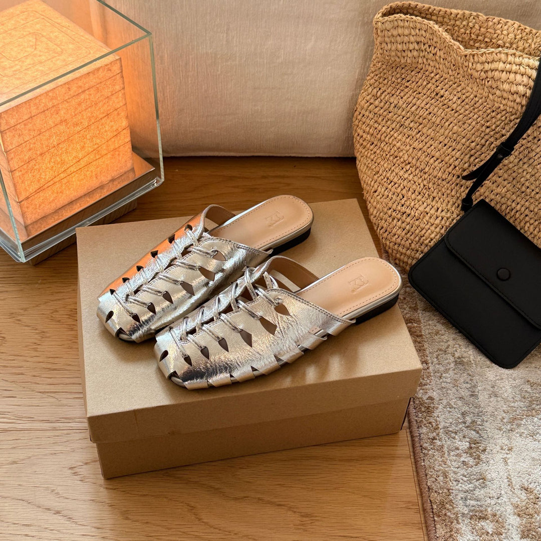 Damen Bequeme und stilvolle Sommerschuhe mit offenen Zehen EB