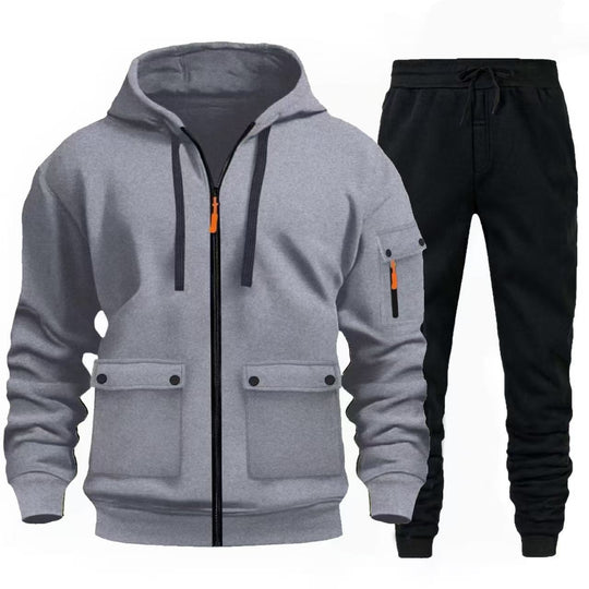 Herren sportlicher Jacke mit praktischen Taschen und Jogginghose EB