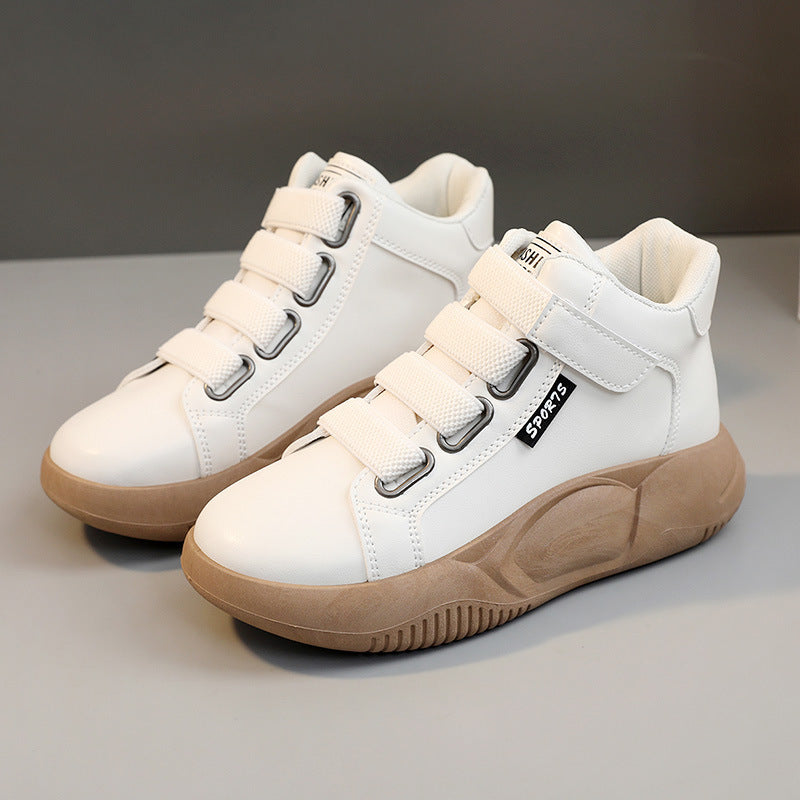 Damen Sportliche High-Top Sneakers mit elastischen Schnürsenkeln EB