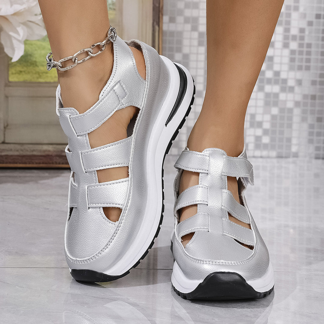 Damen Sportliche Sandalen mit elastischen Riemen EB