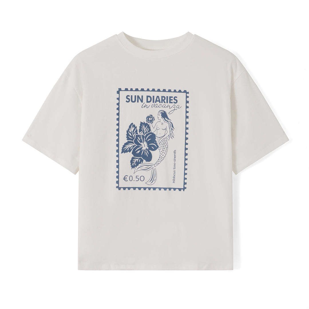 Damen T-Shirt mit künstlerischem Motiv im Vintage-Stil EB