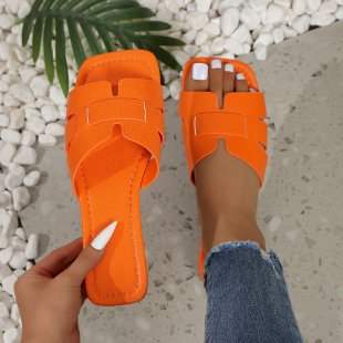Damen Bequeme Slide-Sandalen mit trendigem Querriemen EB