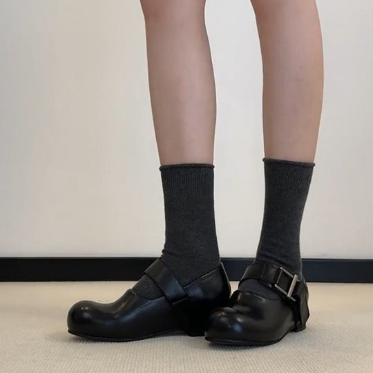 Damen elegante und stilvolle Riemchen-Schuh mit dekorativem Schnallenverschluss EB