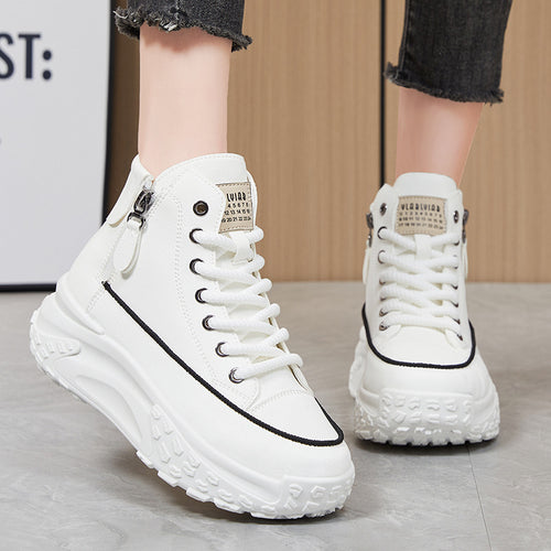Damen Modische und bequeme High-Top Sneakers mit reißfestem Obermaterial und rutschfester Sohle EB