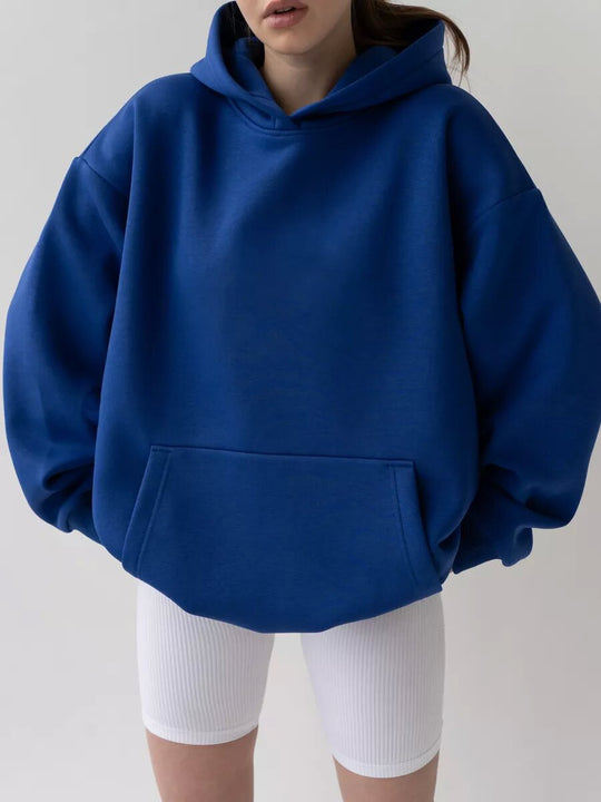 Damen Kuscheliger Oversized Hoodie mit Kängurutasche EB