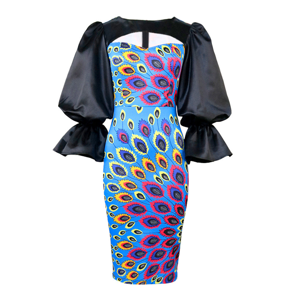 Damen Bodycon Kleid mit aufregendem Cut-Out-Design und voluminösen Ärmeln EB