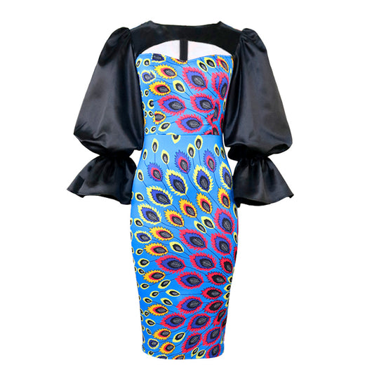 Damen Bodycon Kleid mit aufregendem Cut-Out-Design und voluminösen Ärmeln EB