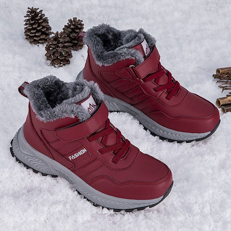 Damen Warmgefütterte Winterstiefel mit rutschfester Sohle und Klettverschluss EB