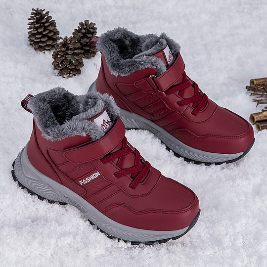 Damen Warmgefütterte Winterstiefel mit rutschfester Sohle und Klettverschluss EB