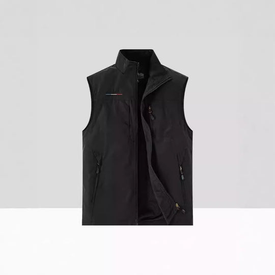 Herren Leichte Atmungsaktive Outdoor-Softshellweste mit Mesh-Innenfutter und Mehrfach-Reißverschlusstaschen EB