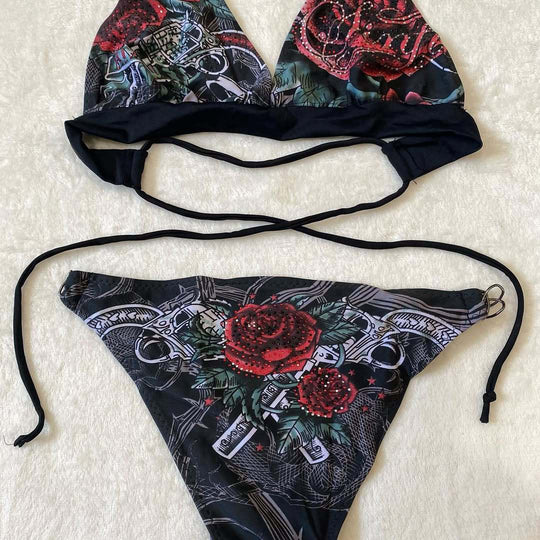 Damen Bikini-Set mit einzigartigem grafischem Design EB