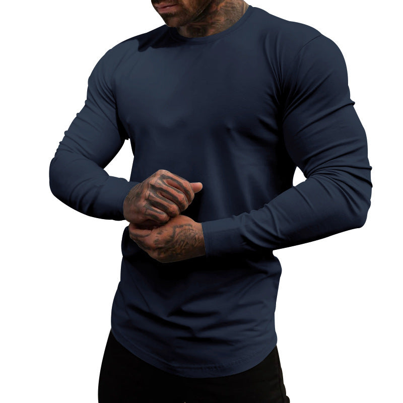 Herren Langarmshirt aus weichem, elastischem Baumwollmix mit Rundhalsausschnitt EB