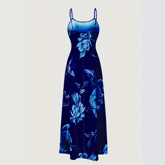 Damen Maxikleid mit floralem Design und dezentem Ausschnitt EB