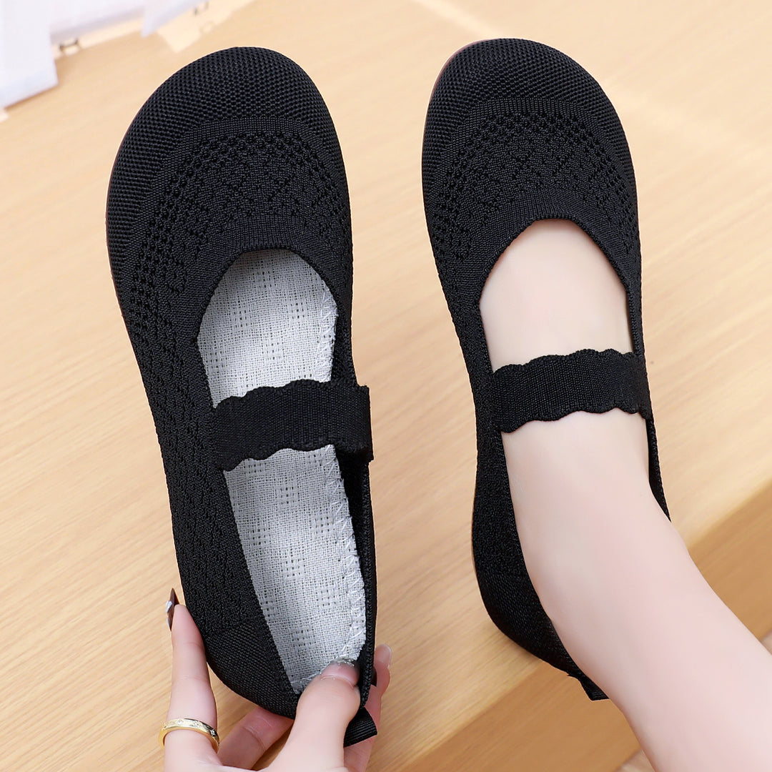Damen Elegante und bequeme Ballerinas mit verstellbarem Riemen EB