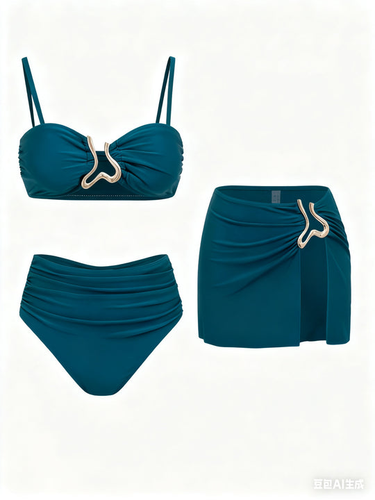 Damen Bikiniset mit elegantem Wickelrock und modischem Design EB
