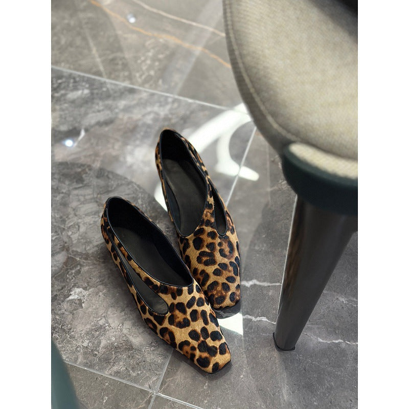 Damen Ballerinas mit elegantem Tiermuster und geschmeidiger Innenpolsterung EB