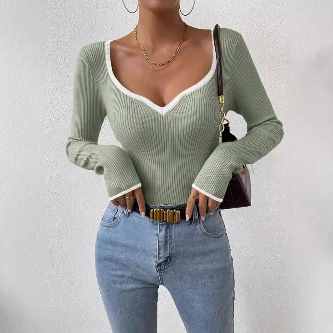 Damen Langarmshirt mit herzförmigem Ausschnitt EB