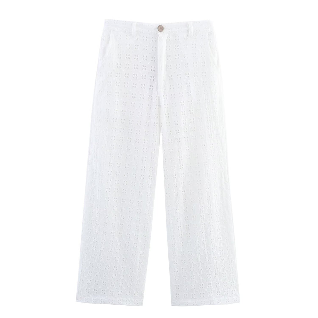 Damen luftige Culotte-Hose aus hochwertigem Lochstrick EB