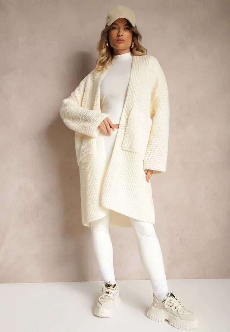Damen Grobstrickjacke mit lässigem Schnitt und praktischen Taschen EB