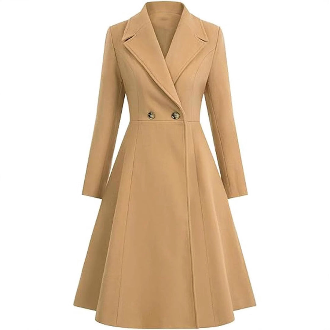 Damen Eleganter Oversize-Mantel mit doppelter Knopfreihe EB