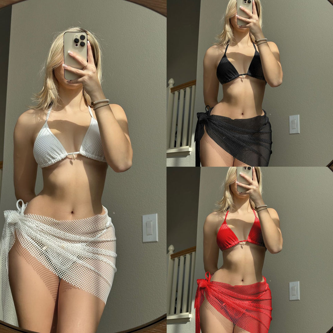 Damen Triangel-Bikini mit transparentem Netzdesign EB