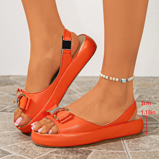 Damen Sling-Sandalen mit dekorativem Schleifen-Detail und ergonomischem Fußbett EB