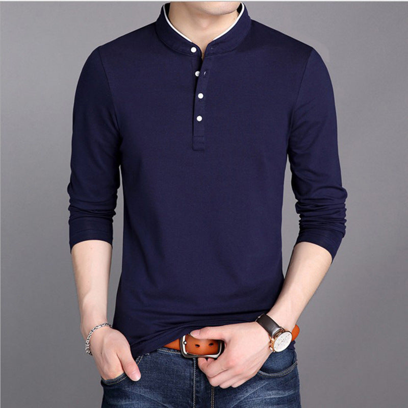 Herren Langarm-Henley-Shirt mit modernem Schnitt und hochwertiger Baumwolle EB
